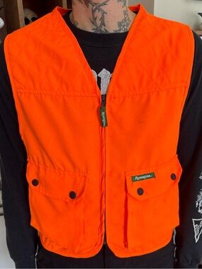 Remington Blaze Orange Zip Up Hunting Vest ~ Size Small